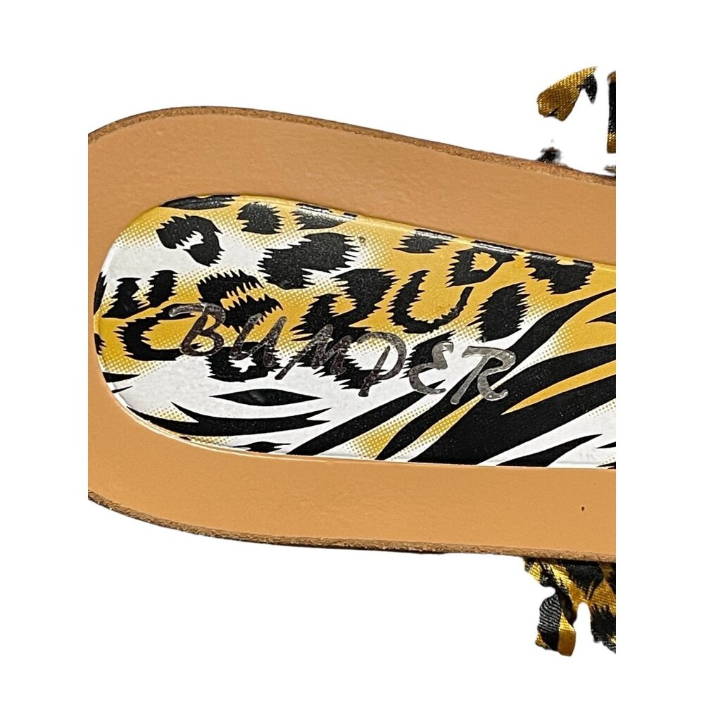 BUMPER.Women gladiator print‎ animal fabric strap sandals size 8 - Picture 12 of 12